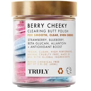 Truly Beauty Berry Cheeky Clearing Butt Polish Gentle Acne 2 Fl oz.  Body Scrub